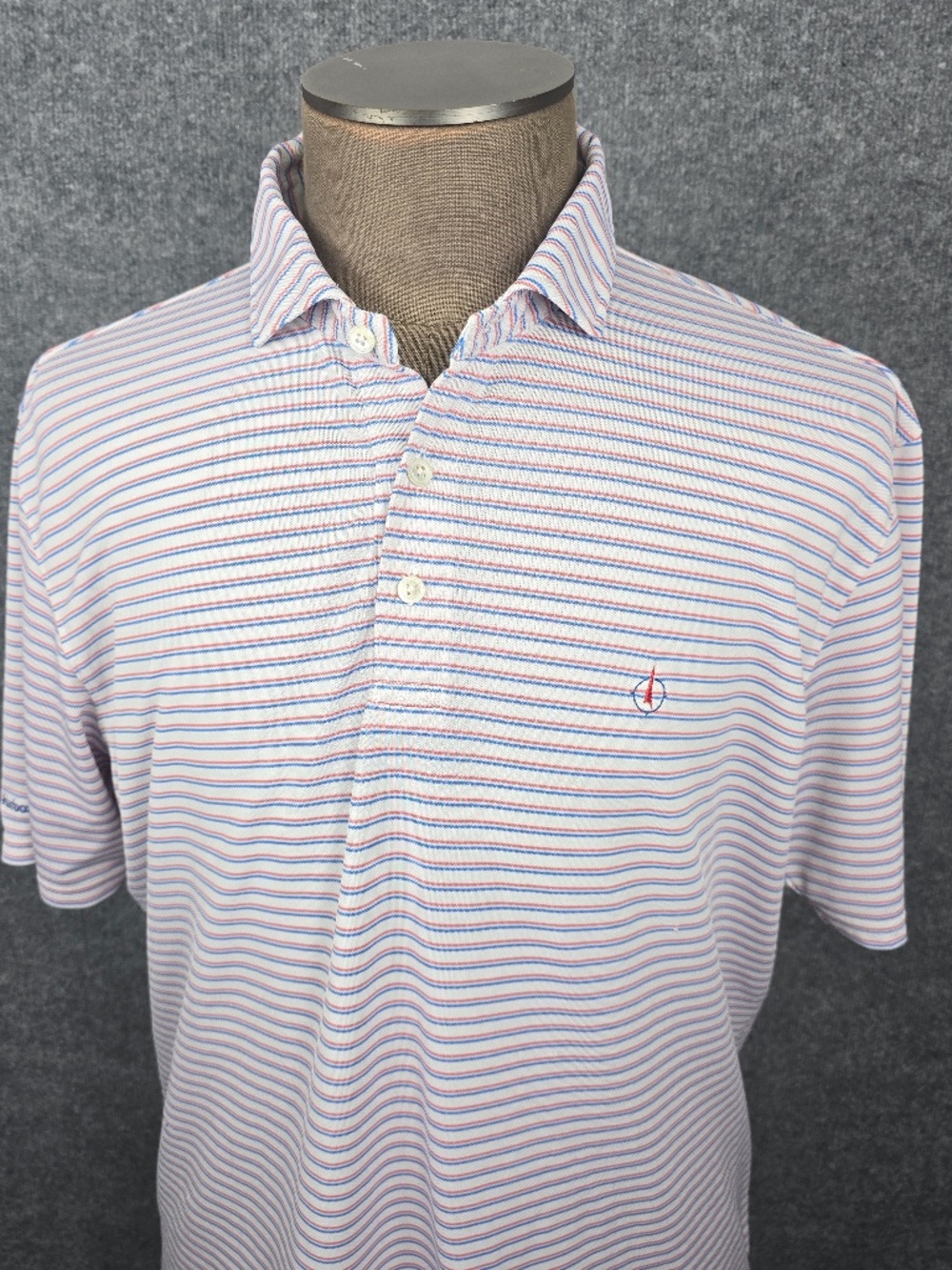 Holderness & Bourne The Saxton Striped Golf Polo XL Harbor Springs